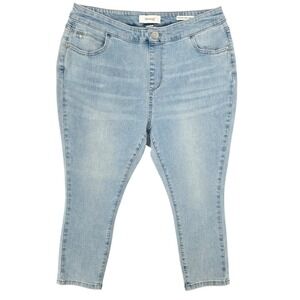 Skinnygirl 14WP Skinny Crop Curvy Jeans Womens Light Wash Mid Rise Plus Petite